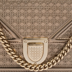 Pre Owned حقيبة كتف ديور ميني ديوراما جلد ميكرو كاناج  ذهبي ميتاليك