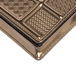 Pre Owned حقيبة كتف ديور ميني ديوراما جلد ميكرو كاناج  ذهبي ميتاليك