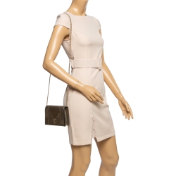 Pre Owned حقيبة كتف ديور ميني ديوراما جلد ميكرو كاناج  ذهبي ميتاليك