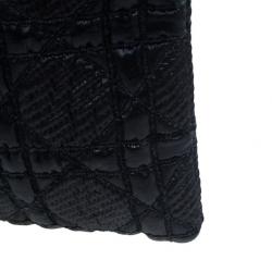 Dior Black Glazed Fabric Clutch Bag