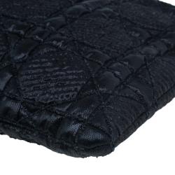 Dior Black Glazed Fabric Clutch Bag