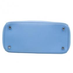 Pre Owned حقيبة ديور بي ديور جلد عجل أزرق صغيرة 