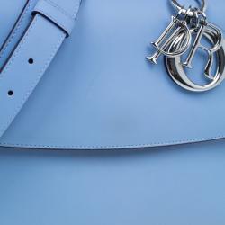 Pre Owned حقيبة ديور بي ديور جلد عجل أزرق صغيرة 