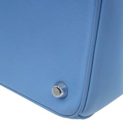 Pre Owned حقيبة ديور بي ديور جلد عجل أزرق صغيرة 