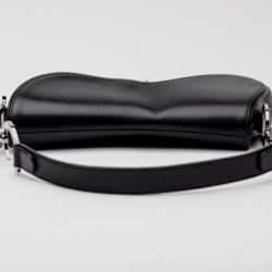 Pre Owned Christian Dior Black Leather Saddle Bag