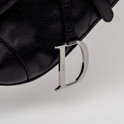 Pre Owned Christian Dior Black Leather Saddle Bag