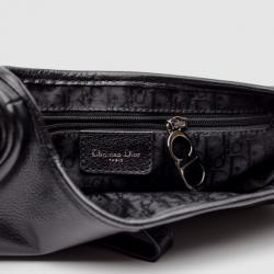 Pre Owned Christian Dior Black Leather Saddle Bag