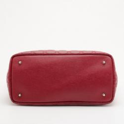 Pre Owned Christian Dior Red Coated Canvas 'Panarea' Medium Tote