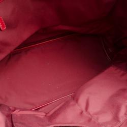 Pre Owned Christian Dior Red Coated Canvas 'Panarea' Medium Tote