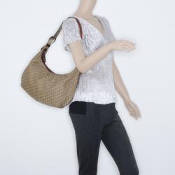 Pre Owned Christian Dior Brown Logo Hobo