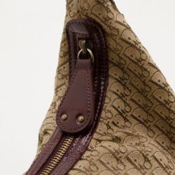 Pre Owned Christian Dior Brown Logo Hobo