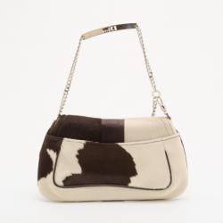 Pre Owned Christian Dior Fur Cow Print Shoulder Bag