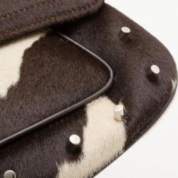 Pre Owned Christian Dior Fur Cow Print Shoulder Bag