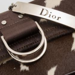 Pre Owned Christian Dior Fur Cow Print Shoulder Bag