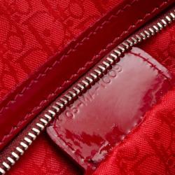 مملوكة مسبقًا Christian Dior Red Patent Medium Lady Dior Bag