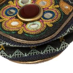 Pre Owned Dior Multicolor Fabric 1947 Montaigne Chris License Plate Saddle Bag
