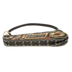 Pre Owned Dior Multicolor Fabric 1947 Montaigne Chris License Plate Saddle Bag