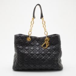 مملوكة مسبقًا Dior Black Lambskin Soft Shopper Tote