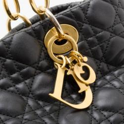 مملوكة مسبقًا Dior Black Lambskin Soft Shopper Tote