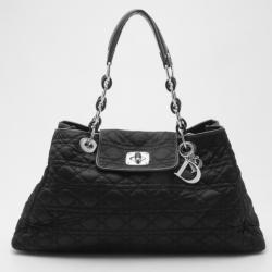 Pre Owned Dior Quilted Satin Cannage Charming Lock Satchel