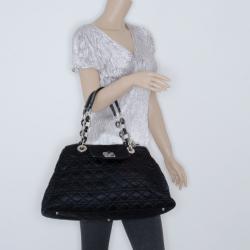 Pre Owned Dior Quilted Satin Cannage Charming Lock Satchel