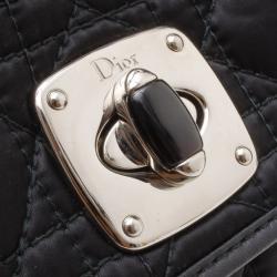 Pre Owned Dior Quilted Satin Cannage Charming Lock Satchel