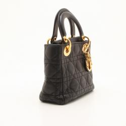Pre Owned Dior Black Leather Mini Lady Dior Bag