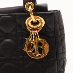 Pre Owned Dior Black Leather Mini Lady Dior Bag