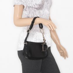 Pre Owned Dior Black Leather Pochette Shoulder Bag