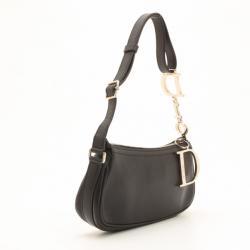 Pre Owned Dior Black Leather Pochette Shoulder Bag