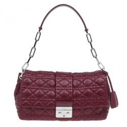 مملوكة مسبقًا Dior Maroon Soft Leather Medium Miss Dior Chain Shoulder Bag