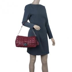 مملوكة مسبقًا Dior Maroon Soft Leather Medium Miss Dior Chain Shoulder Bag
