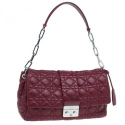 مملوكة مسبقًا Dior Maroon Soft Leather Medium Miss Dior Chain Shoulder Bag
