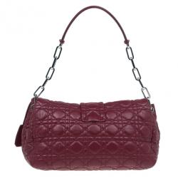 مملوكة مسبقًا Dior Maroon Soft Leather Medium Miss Dior Chain Shoulder Bag