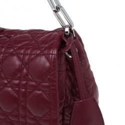 مملوكة مسبقًا Dior Maroon Soft Leather Medium Miss Dior Chain Shoulder Bag