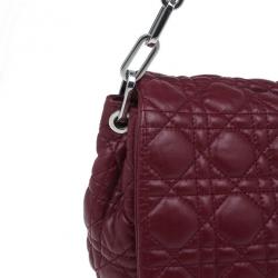 مملوكة مسبقًا Dior Maroon Soft Leather Medium Miss Dior Chain Shoulder Bag