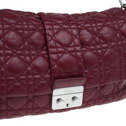 مملوكة مسبقًا Dior Maroon Soft Leather Medium Miss Dior Chain Shoulder Bag