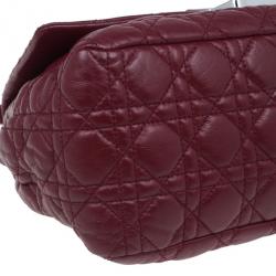 مملوكة مسبقًا Dior Maroon Soft Leather Medium Miss Dior Chain Shoulder Bag