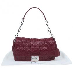 مملوكة مسبقًا Dior Maroon Soft Leather Medium Miss Dior Chain Shoulder Bag