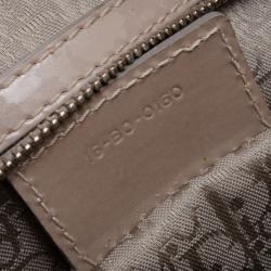 Pre Owned Christian Dior Grey Patent Leather Large 'Lady Dior' Bag