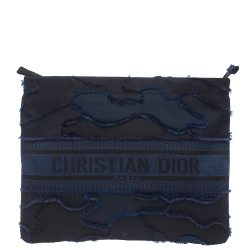 Christian Dior Blue Oblique Diordouble Chain Clutch Bag – The Closet