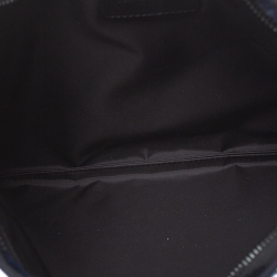 Pre Owned Dior Blue/Black Camouflage Canvas DiorDouble Zip Pouch