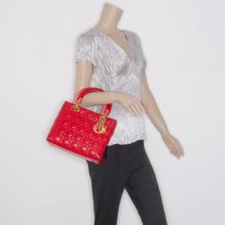 Dior Medium Red Leather Lady Dior