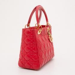 Dior Medium Red Leather Lady Dior