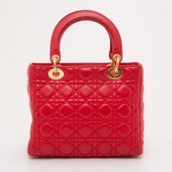 Dior Medium Red Leather Lady Dior