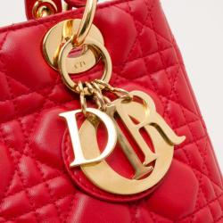 Dior Medium Red Leather Lady Dior