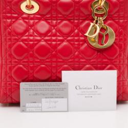 Dior Medium Red Leather Lady Dior