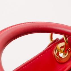 Dior Medium Red Leather Lady Dior