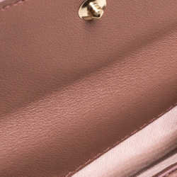 Pre Owned Dior Old Rose Cannage Quilted Leather Lady Dior Compact French Wallet