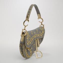 Pre Owned Dior Grey Sequins Limited Edition Saddle Bag